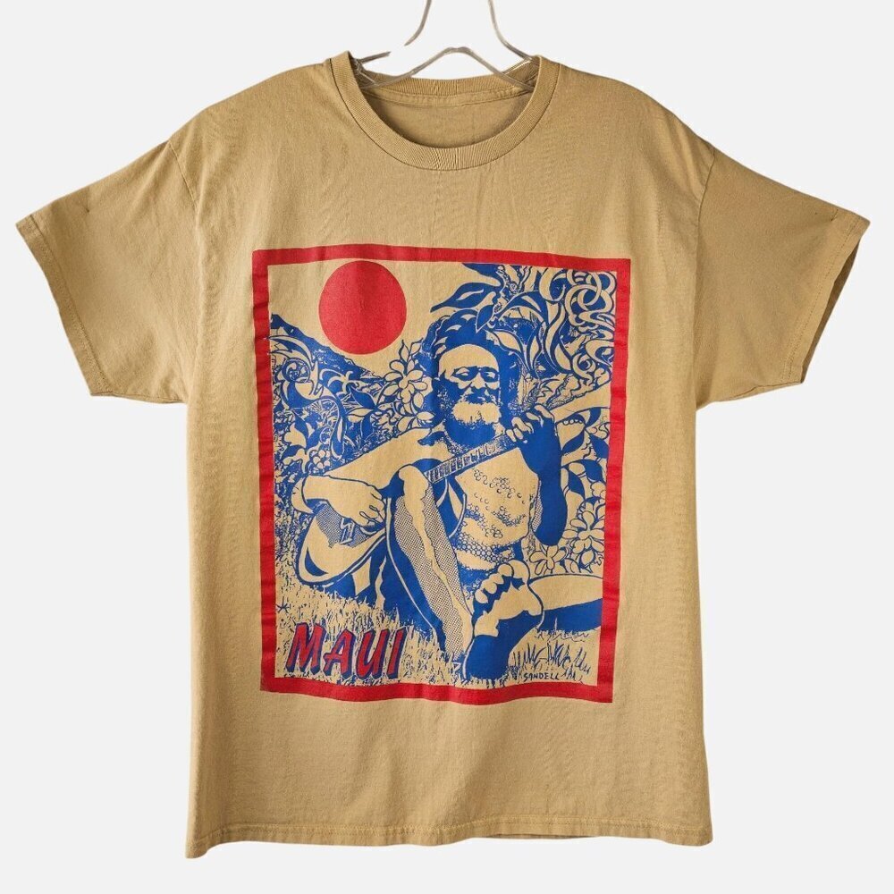 David Sandell Maui Graphic T-Shirt Unisex M Artist Signed Cotton Short Slv VTG
